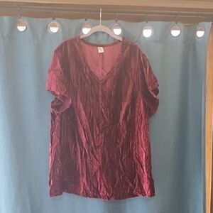 Elegant Burgundy Velvet Women's Top